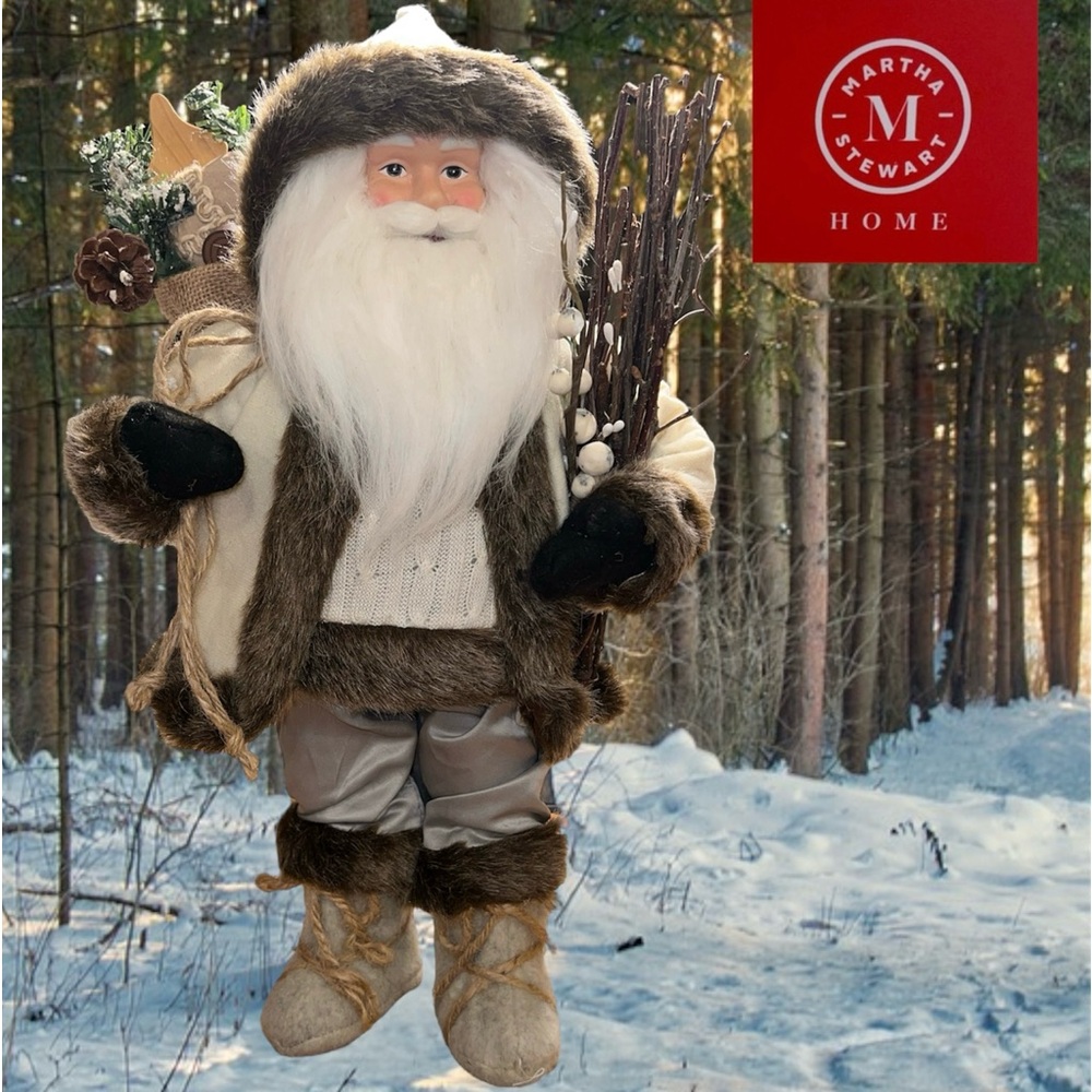 woodlands winter rustic 20” Santa Clause Martha Stewart Home collection mountain
